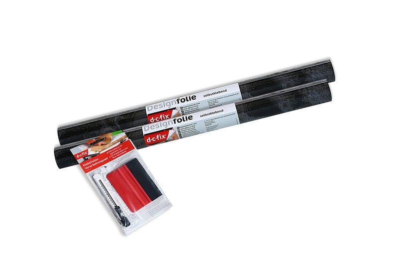 d-c-fix 346-0048-2PKA Decorative Self-Adhesive Film, Marble Black, 17" x 78" Roll, 2-Pack with Applicator - Image 2